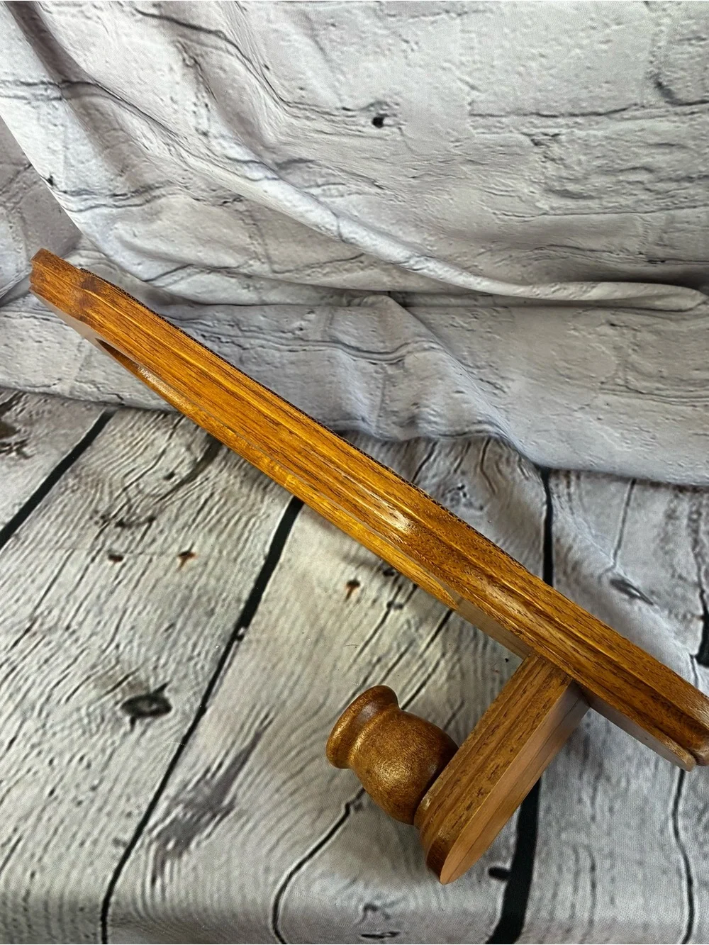 2 Vtg Americana Cottagecore Oak Wood Mirror Taper Candle Wall Sconces Grannycore